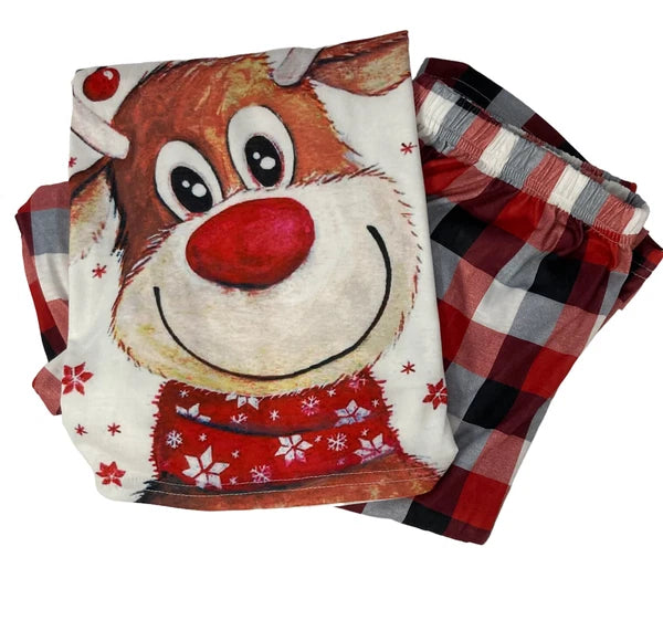 Reindeer Christmas Woman’s Pajamas Sleepwear Set New (XL)