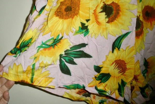 #1200 Skein 2pc PJ Sunflower Yellow Crop Top & Shorts Lounge Pajama Set 2XL Plus
