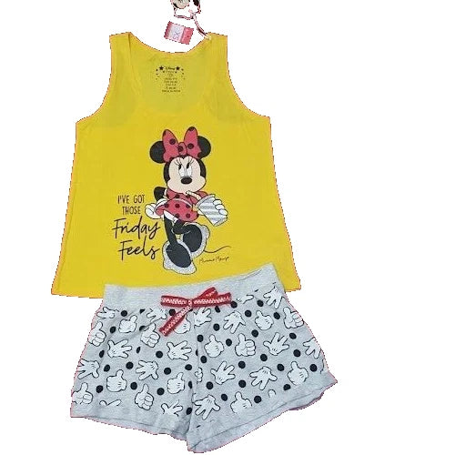 PRIMARK DISNEY MINNIE MOUSE CAMI VEST & SHORT PYJAMA SET PJS NIGHTWEAR uk 14/16