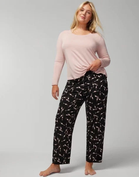 New Soma Women's Adult Cooling Pajamas Cool Nights XL Top & Pants Pink Champange