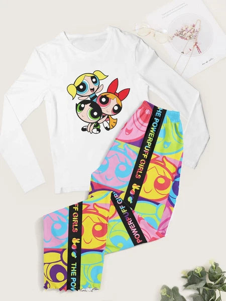 Women's Full Sleepwear Pajama Set Long Sleeve & Pants S/M