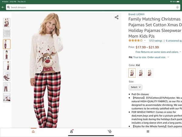 Reindeer Christmas Woman’s Pajamas Sleepwear Set New (XL)