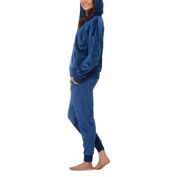 Felina Ladies' 2-piece Velour Set, Blue, L