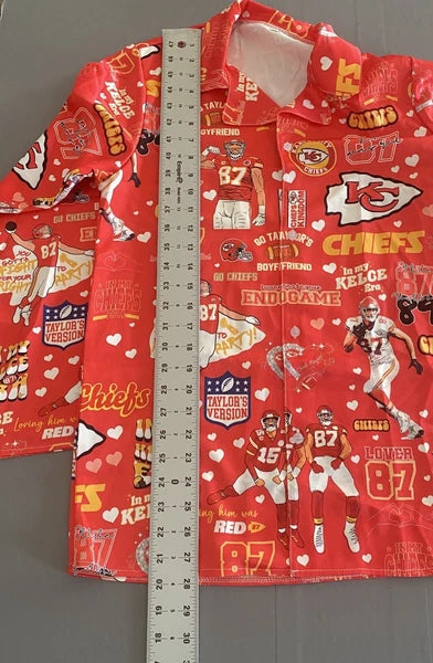 Pajamas Womens Medium Red Taylor And Kelce Pjs Button Up 2 Piece