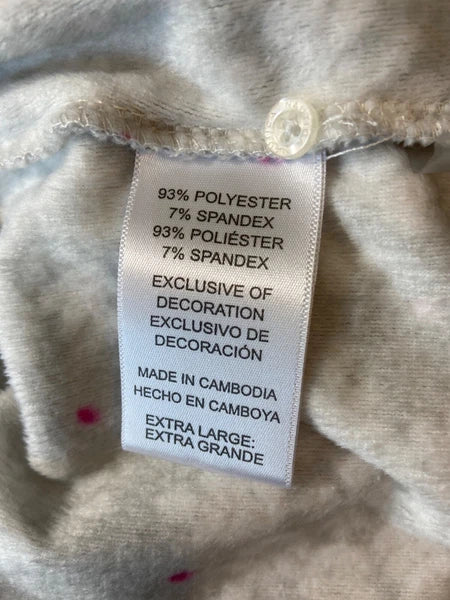 Nautica Womens Snowflake Print Pajama Set XL Gray Henley Top Elastic Waist Cozy