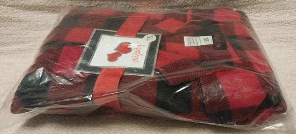 Angelina Women's Red Black Plaid Fleece Pajamas Size XL