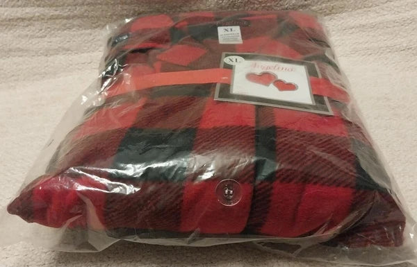 Angelina Women's Red Black Plaid Fleece Pajamas Size XL