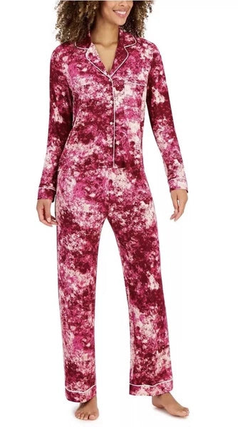 Jenni  Intimates Size XS Women’s 2 Pc. Rayon Pajamas Set Pink Splash Tie-dye NWT