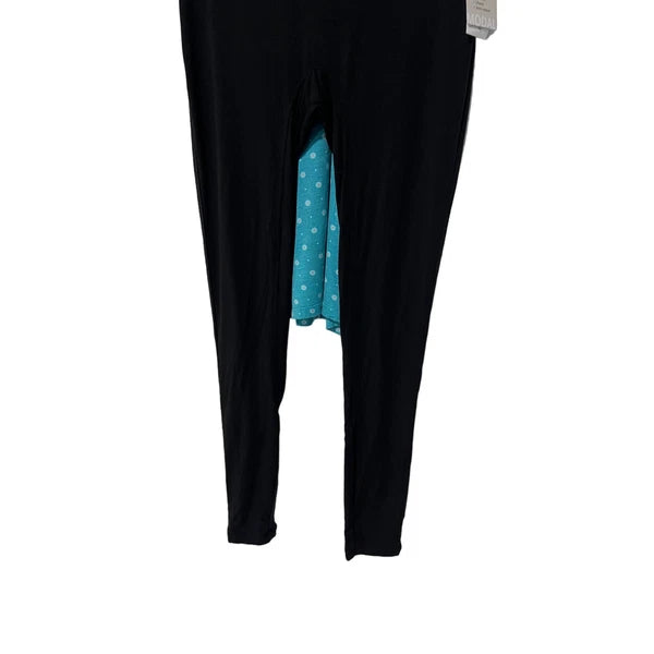 ALFANI WOMENS PAJAMAS MODAL SET TANK TOP TEAL & LEGGINGS CLASSIC BLACK SIZE XS