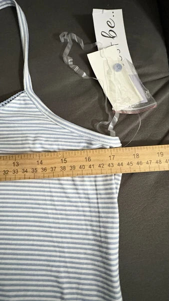 NWT JUST BE Striped Strappy sleep Set,white/blue Size M#26