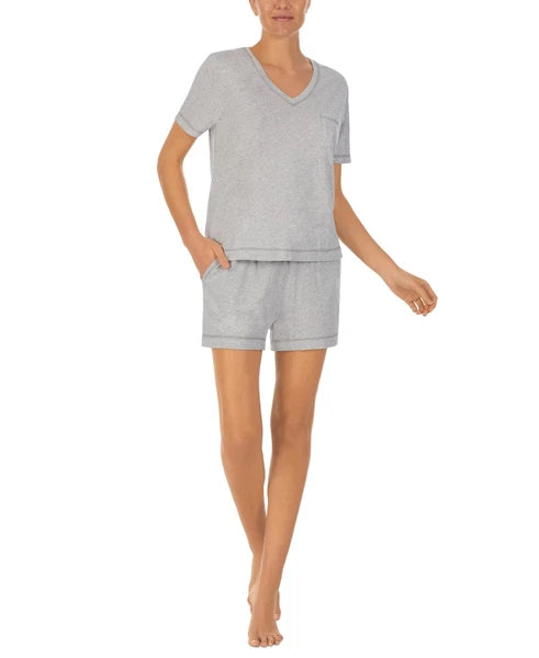 Sanctuary Women's Short Sleeve Gray Boxer Pajamas Set S
