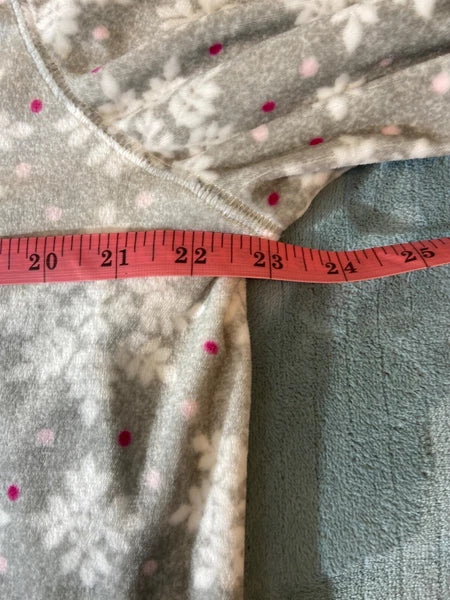 Nautica Womens Snowflake Print Pajama Set XL Gray Henley Top Elastic Waist Cozy