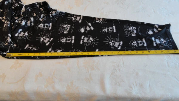 Mickey Mouse Pajama Set Woman Sz L Disney Black & White Sleepware